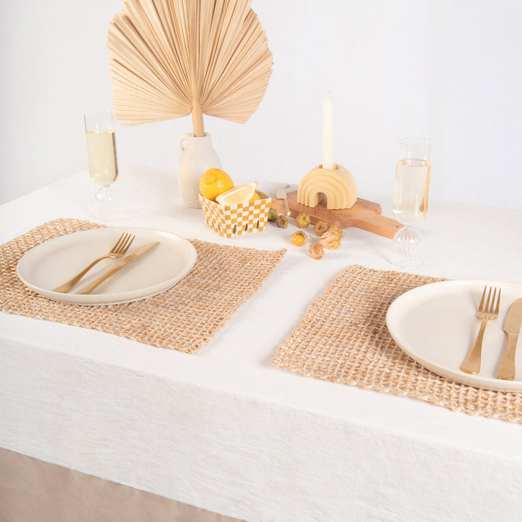 tablecloth cotton stonewashed beige white rectangle