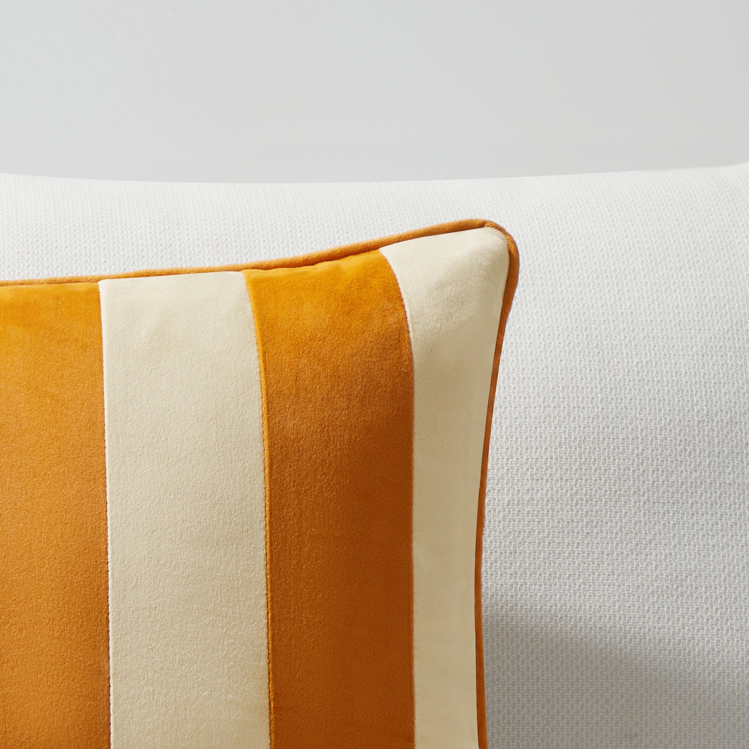 striped velvet pillows set of two yellow cream