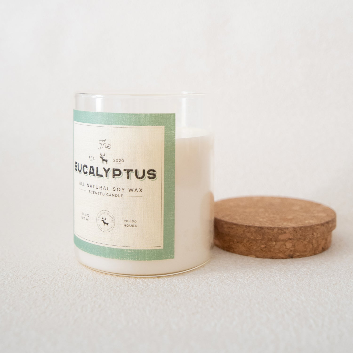 soy wax candle transparent jar eucalyptus