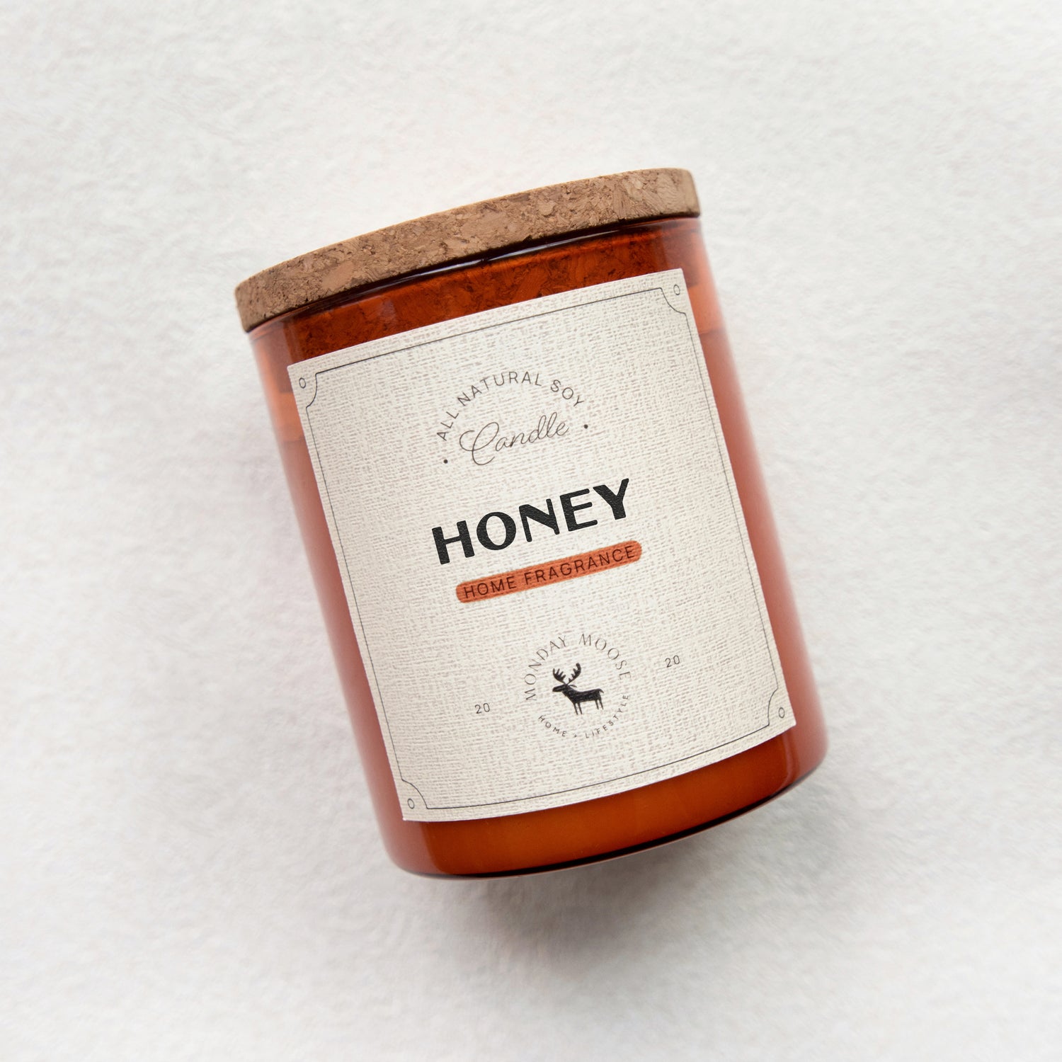 soy wax candle amber jar honey