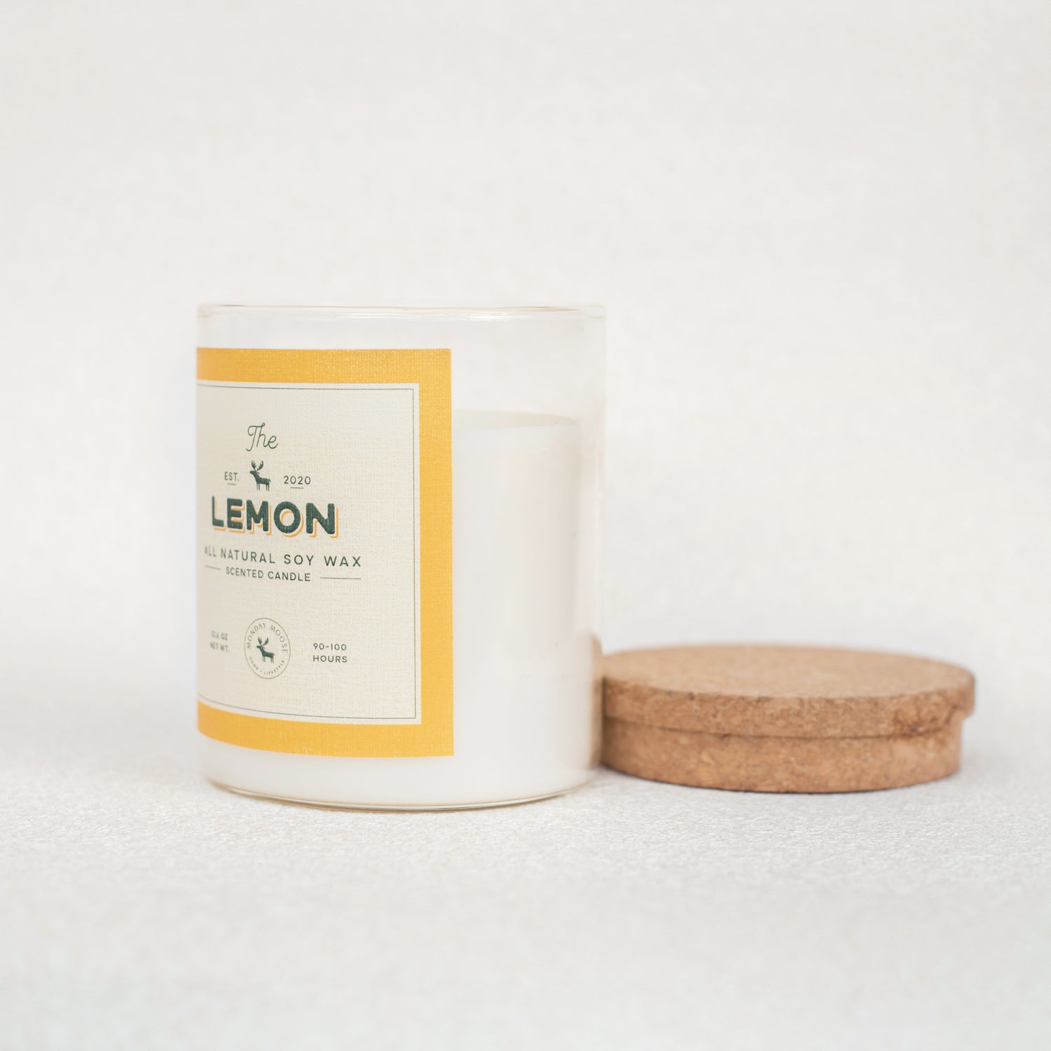 soy wax candle transparent jar lemon