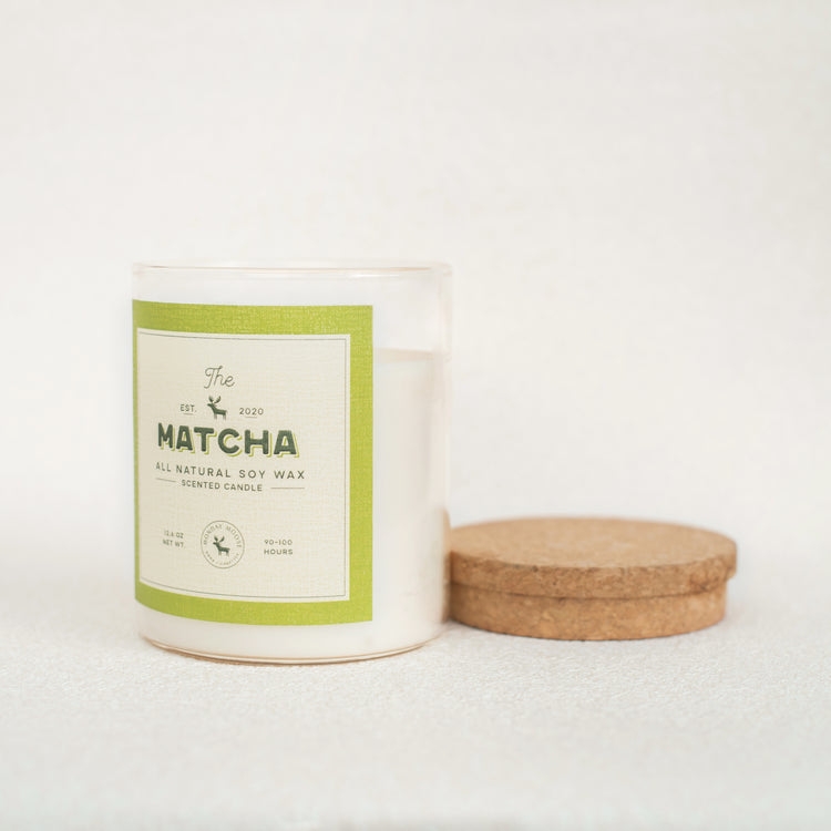 soy wax candle transparent jar matcha