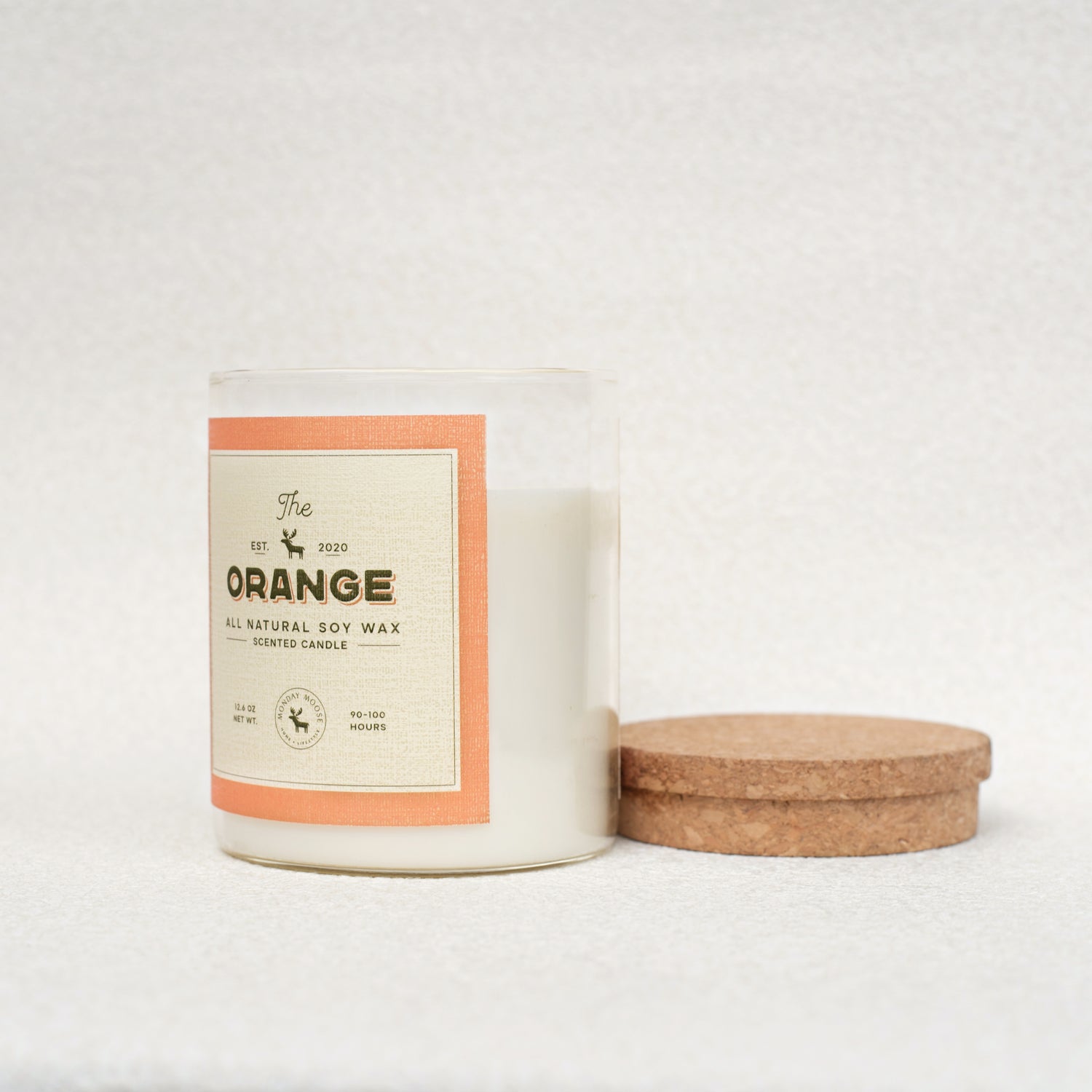 soy wax candle transparent jar orange