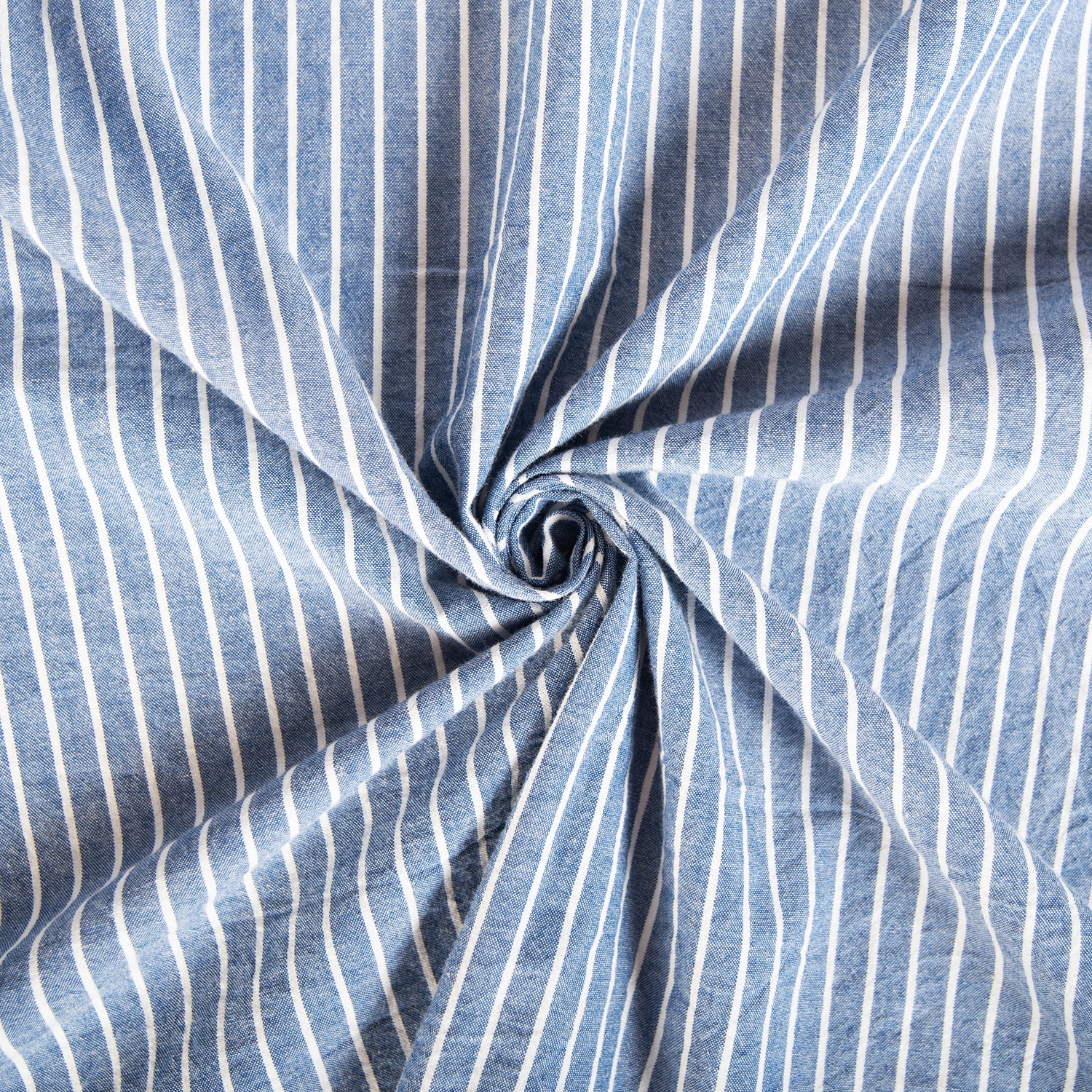 tablecloth cotton stonewashed blue white stripes rectangle