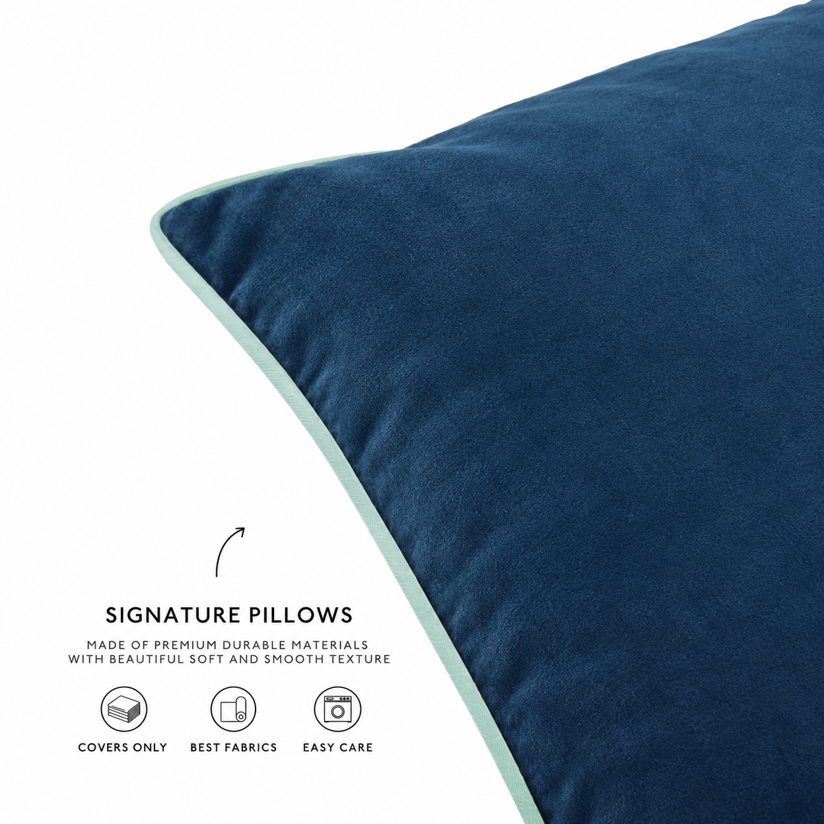 piping edge velvet decorative throw. pillow covers