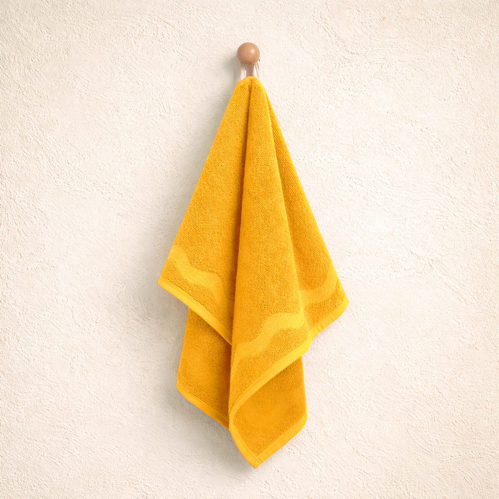 scalloped embossed cotton hand towel