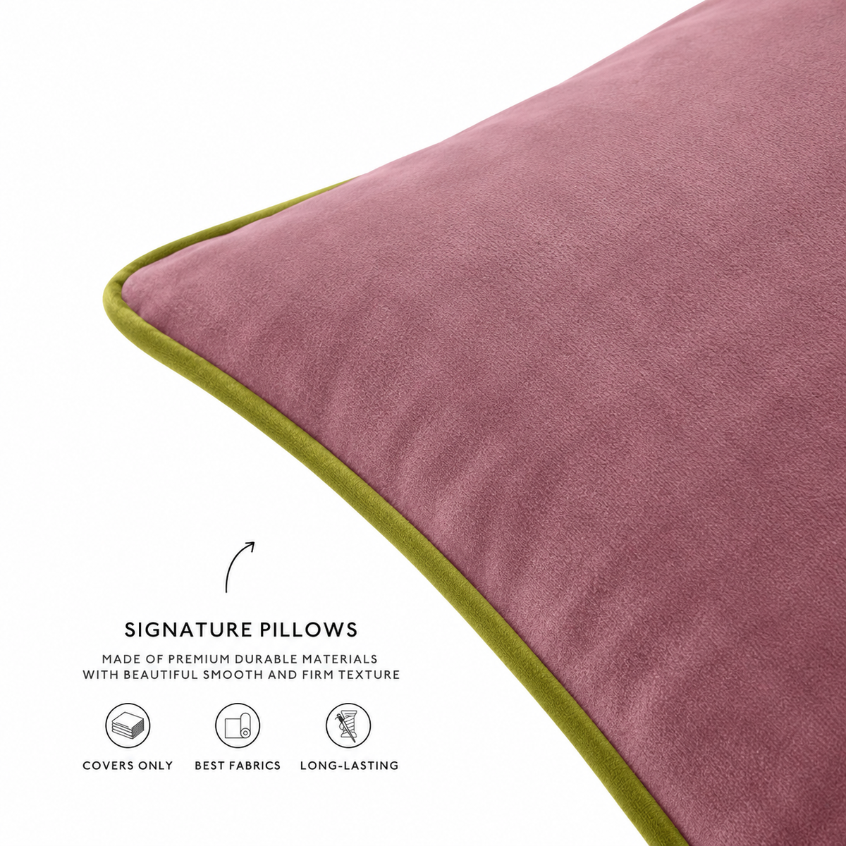 velvet decorative throw pillow covers piping edge
