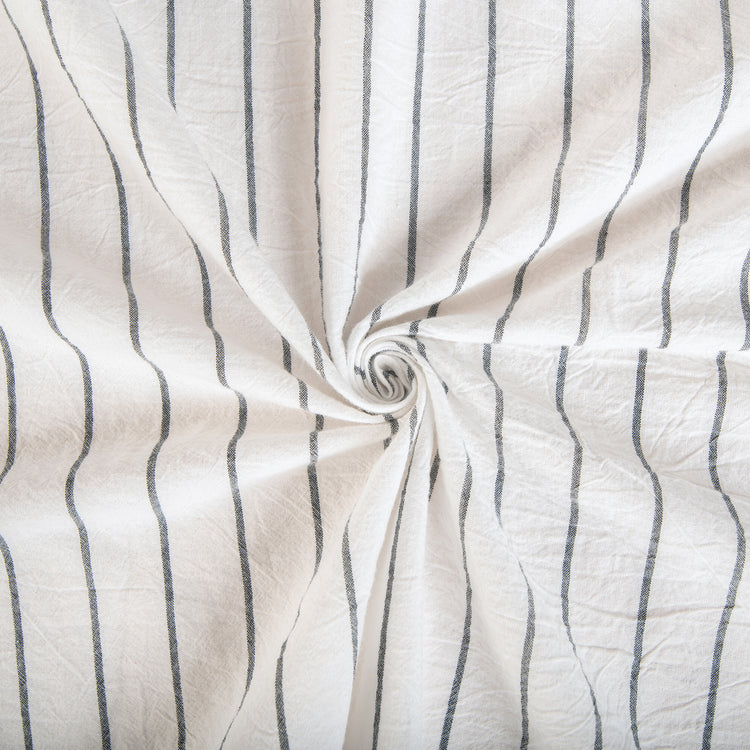 tablecloth cotton stonewashed black white stripes rectangle