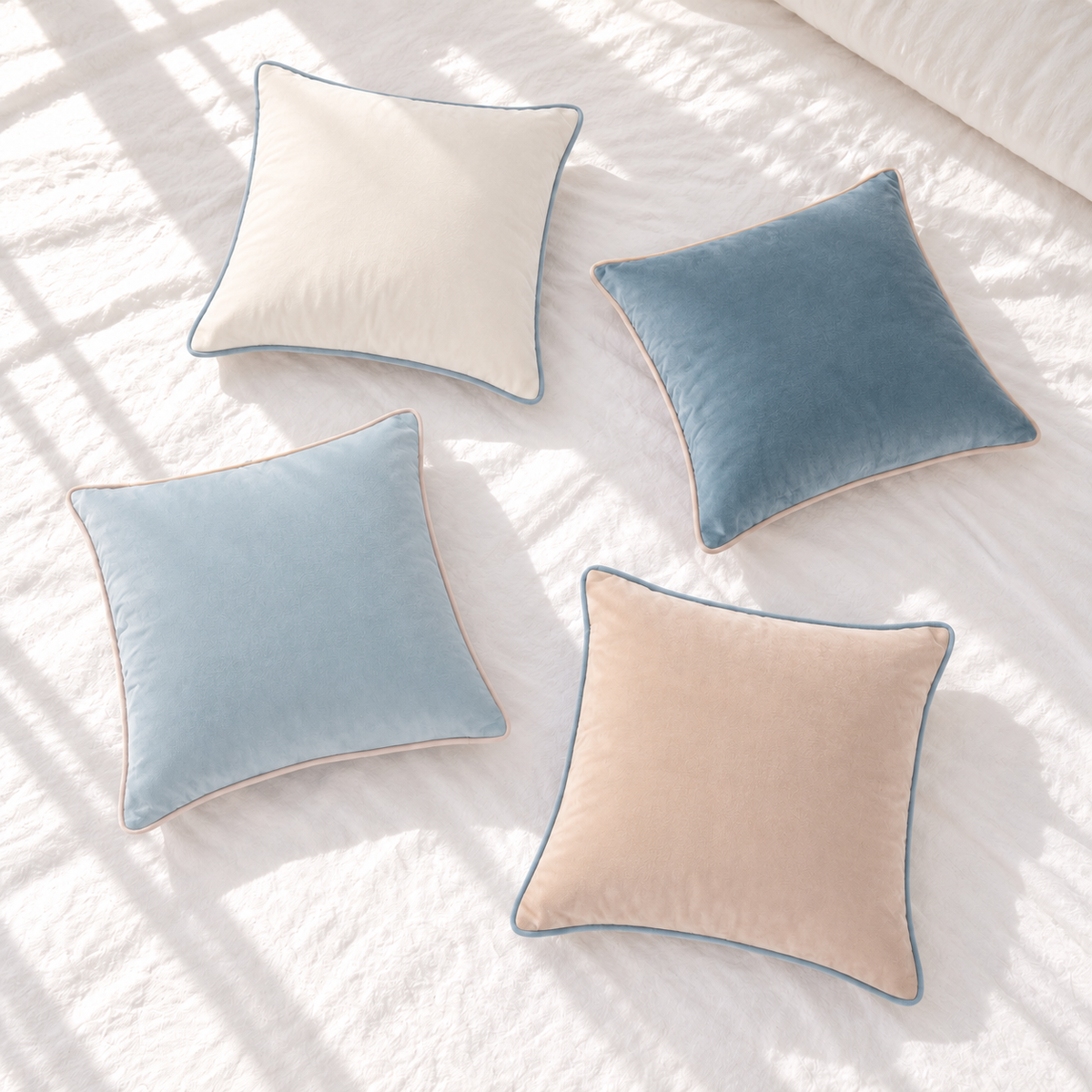 velvet decorative throw pillow covers piping edge