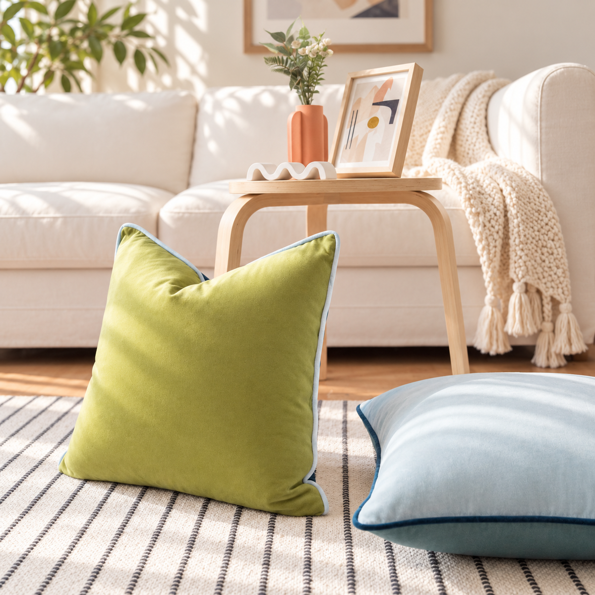 velvet decorative throw pillow covers set of two