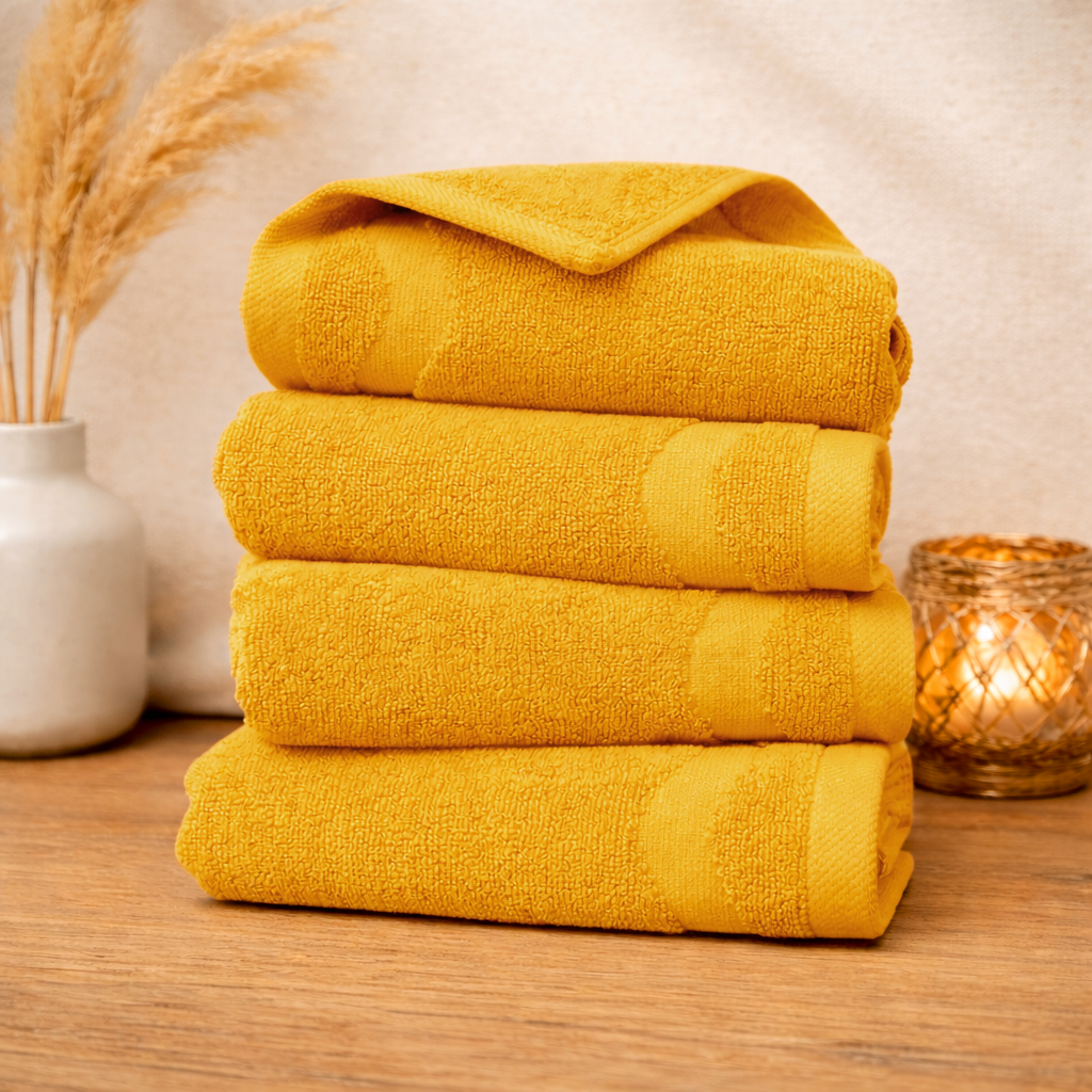 scalloped embossed cotton hand towel