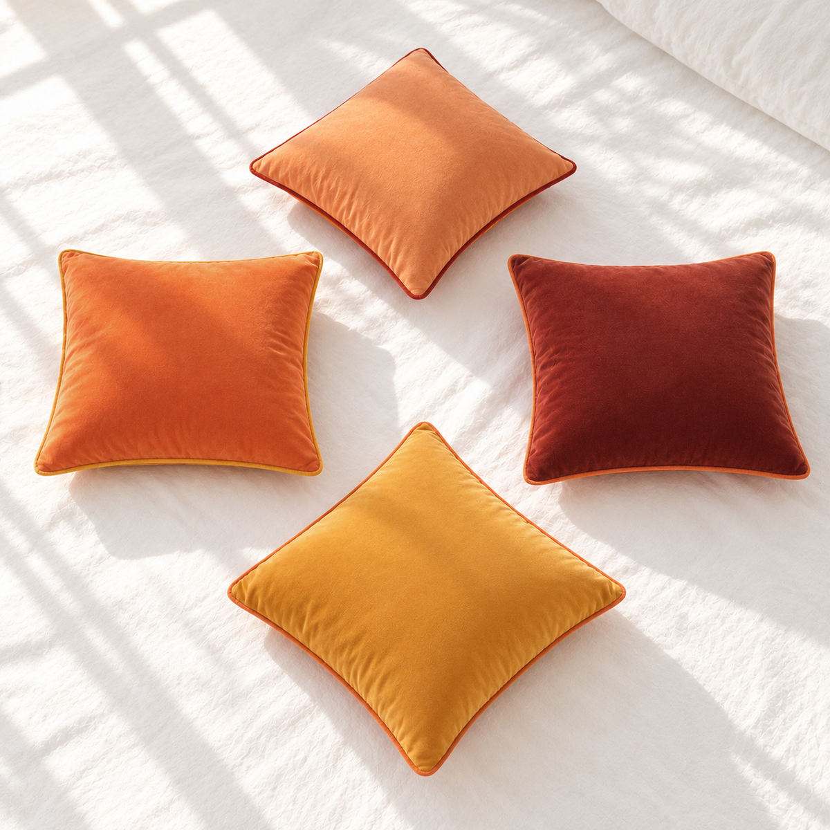 velvet piping decorative throw pillow covers