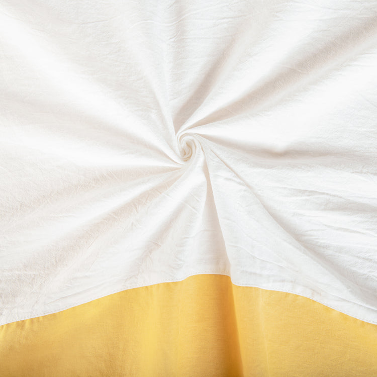 tablecloth cotton stonewashed yellow white rectangle