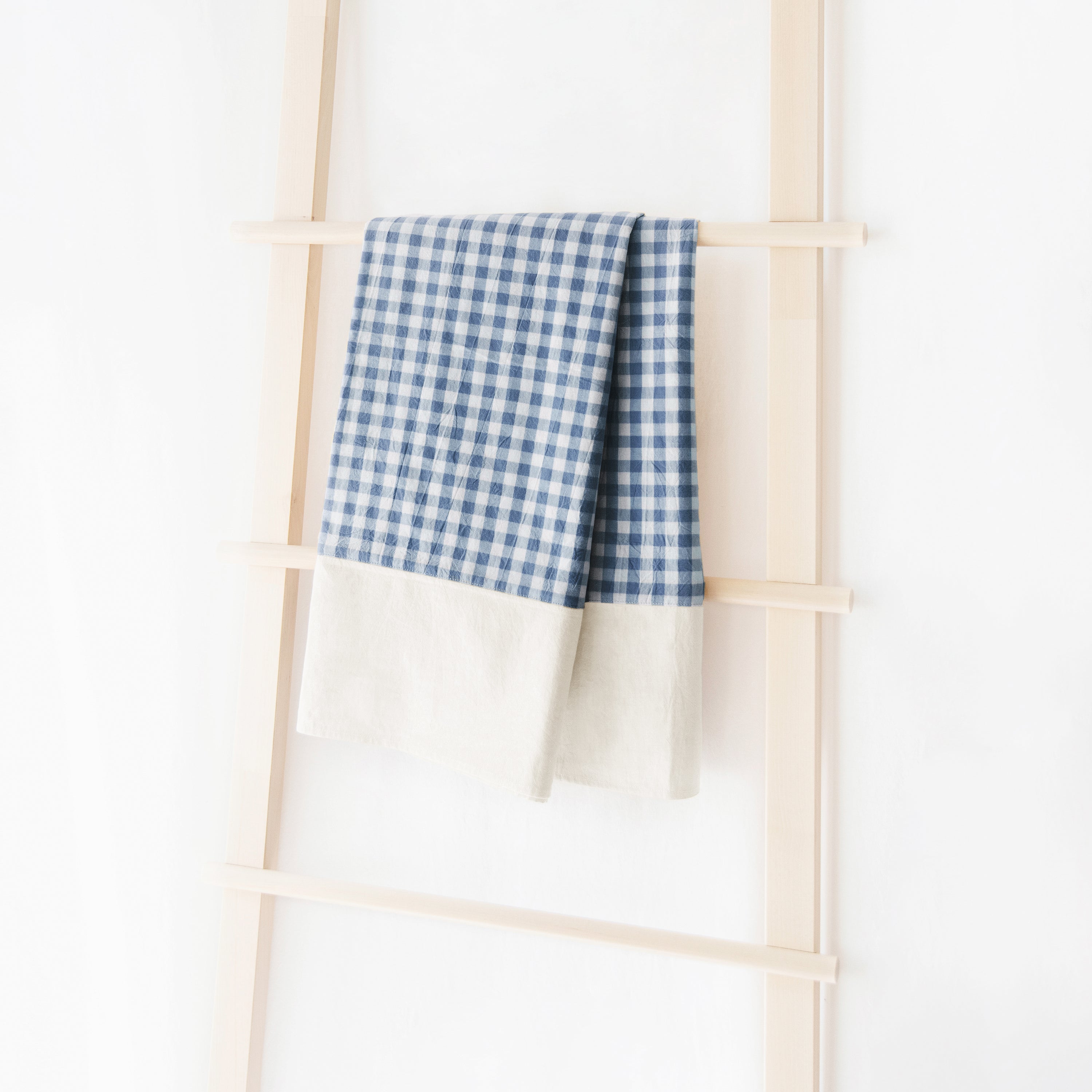 tablecloth gingham plaid buffalo checkered cotton stonewashed blue white rectangle