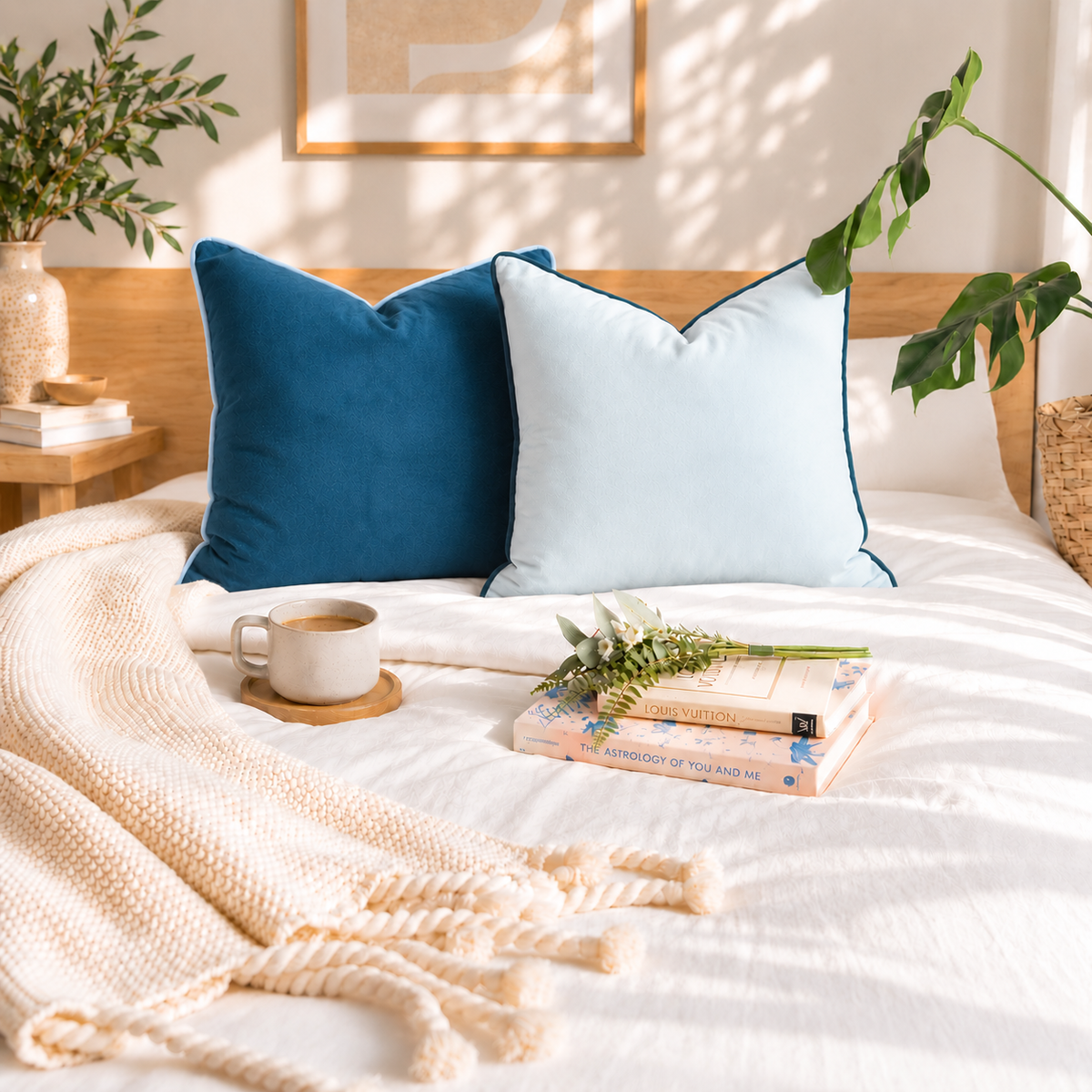 velvet decorative throw pillow covers set of two