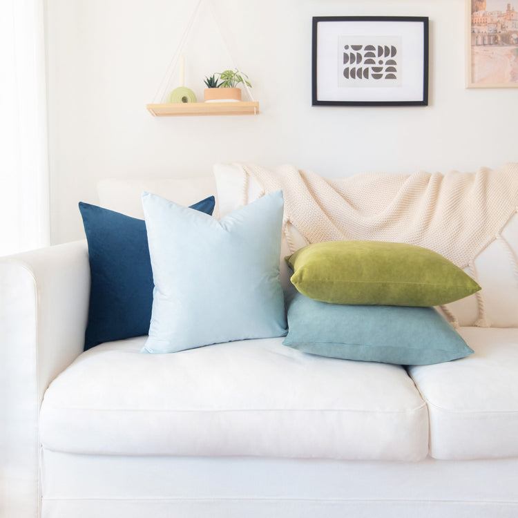 decorative throw pillow covers velvet home decor set of 4 green blue teal