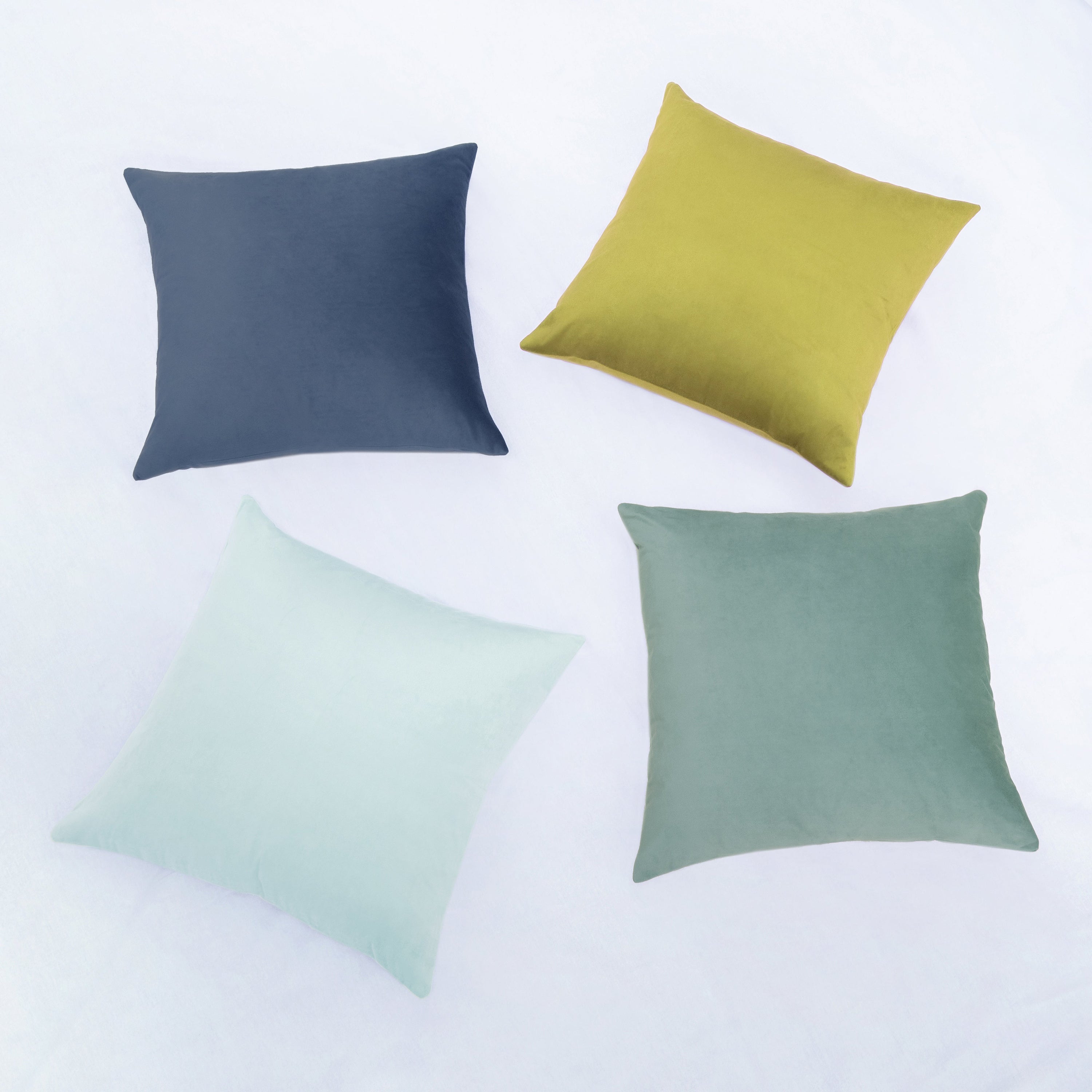 decorative throw pillow covers velvet home decor set of 4 green blue teal