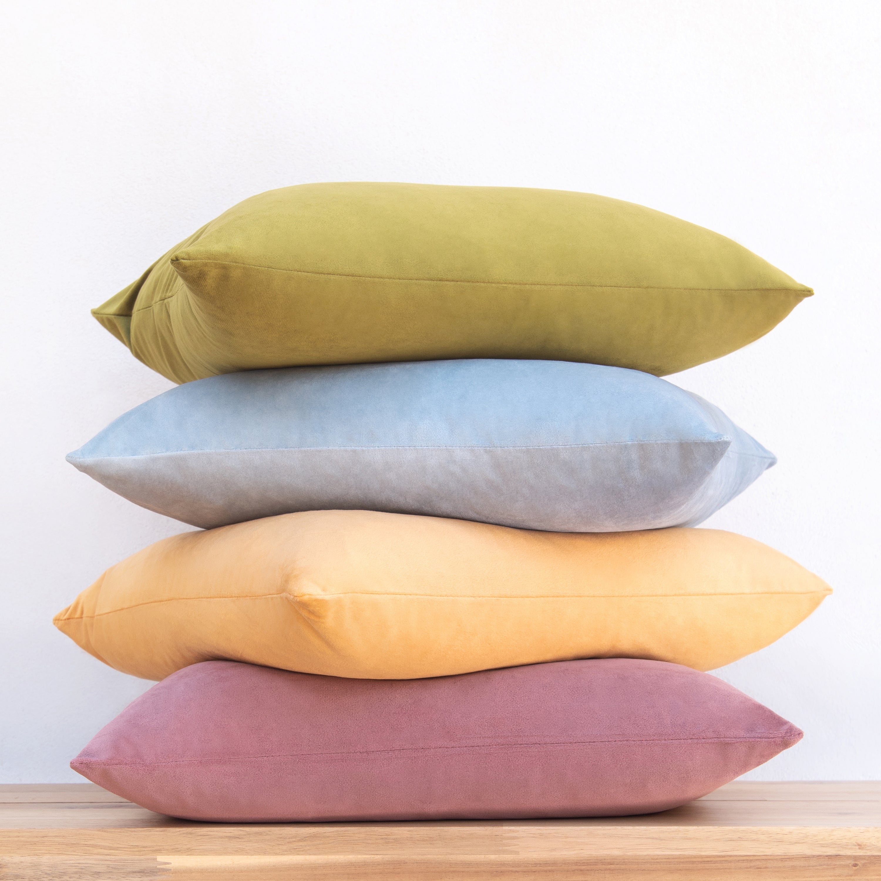 decorative throw pillow covers velvet home decor set of 4 purple green yellow blue