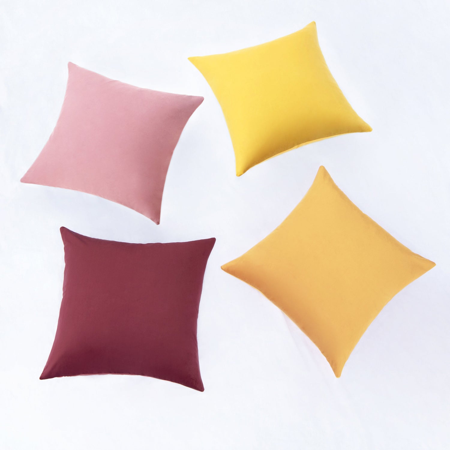 decorative throw pillow covers velvet home decor set of 4 yellow pink ochre