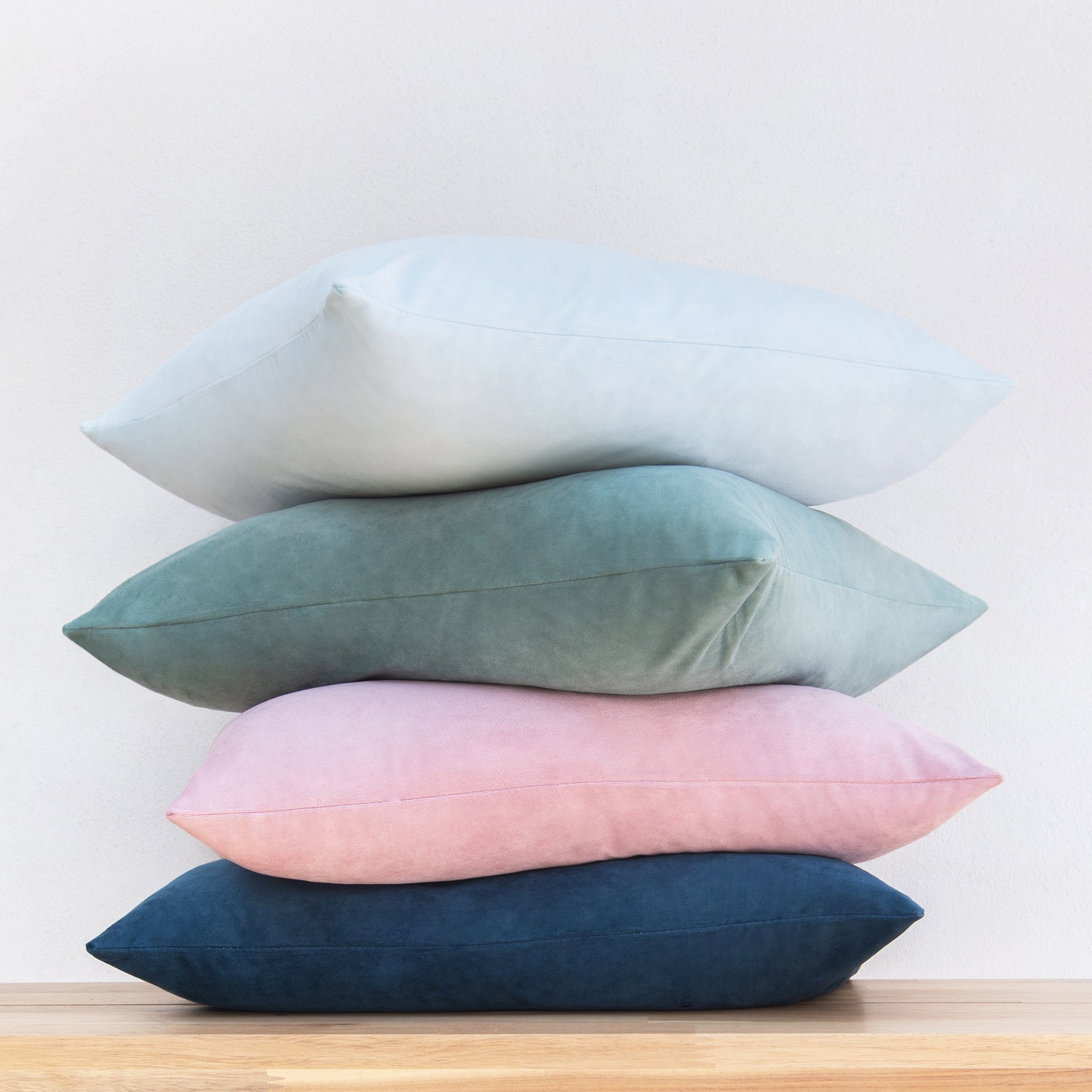 decorative throw pillow covers velvet home decor set of 4 pink blue teal