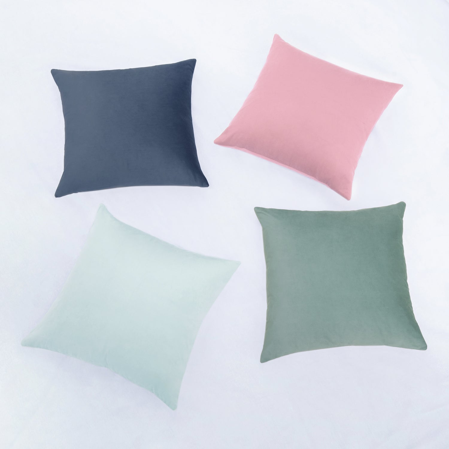 decorative throw pillow covers velvet home decor set of 4 pink blue teal