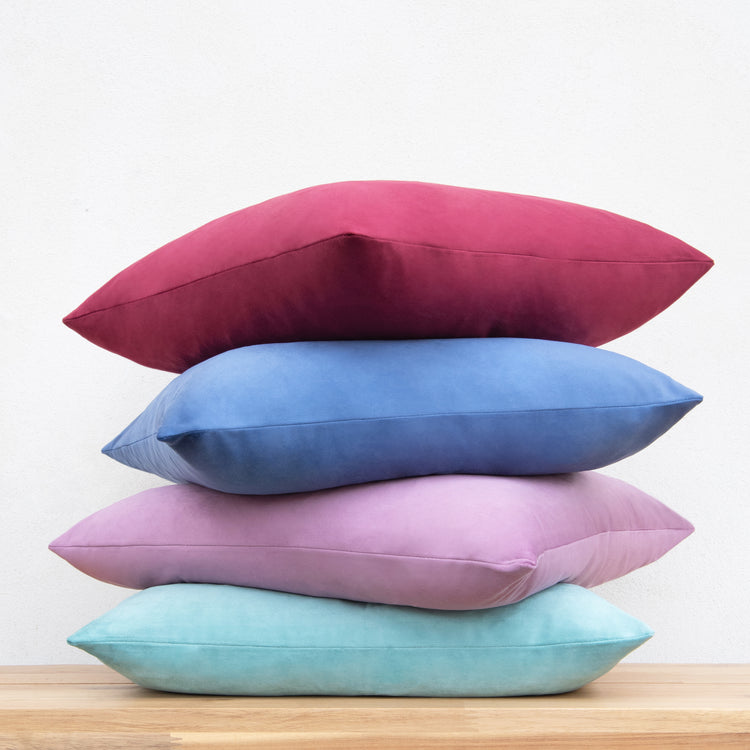 decorative throw pillow covers velvet home decor set of 4 purple plum blue teal