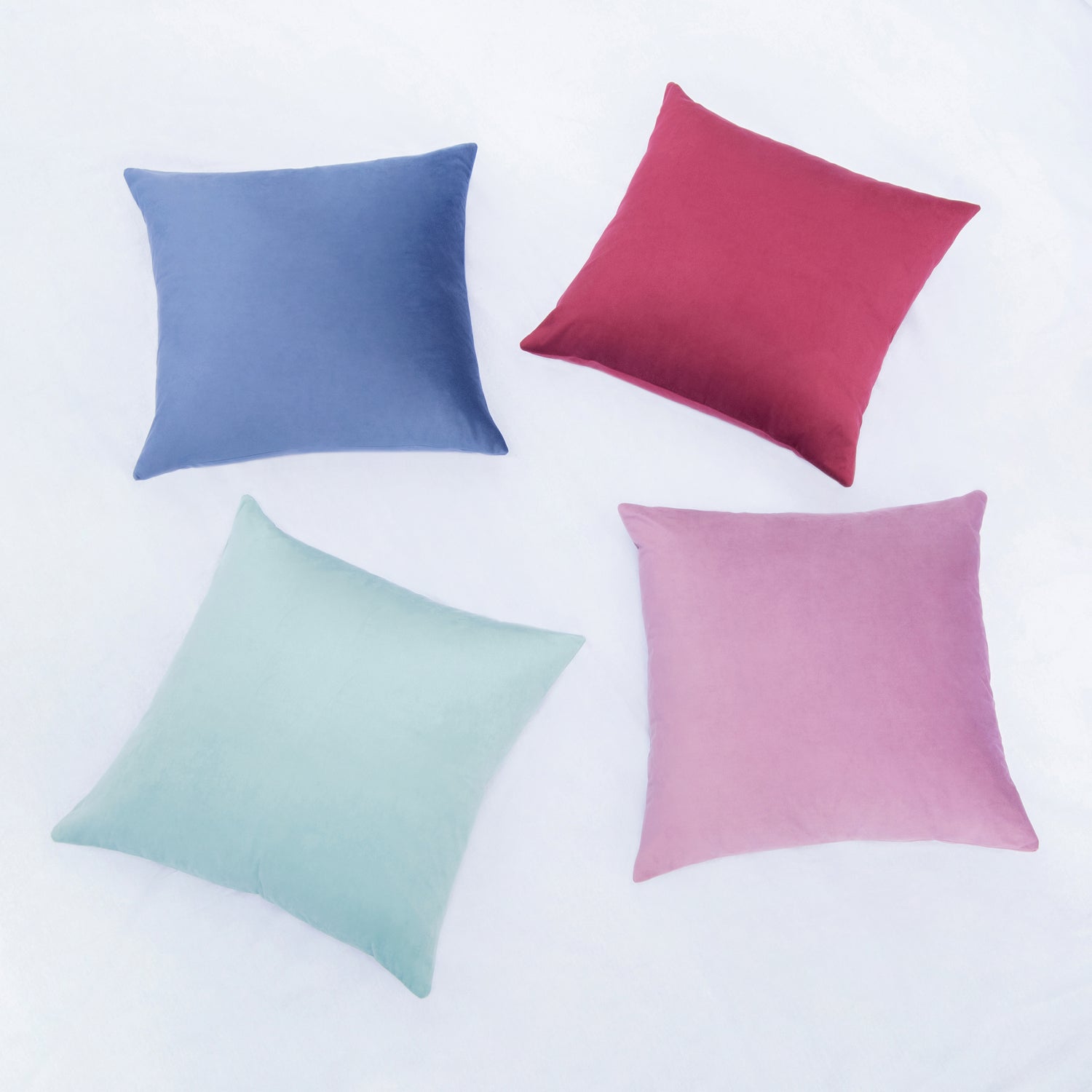 decorative throw pillow covers velvet home decor set of 4 purple plum blue teal