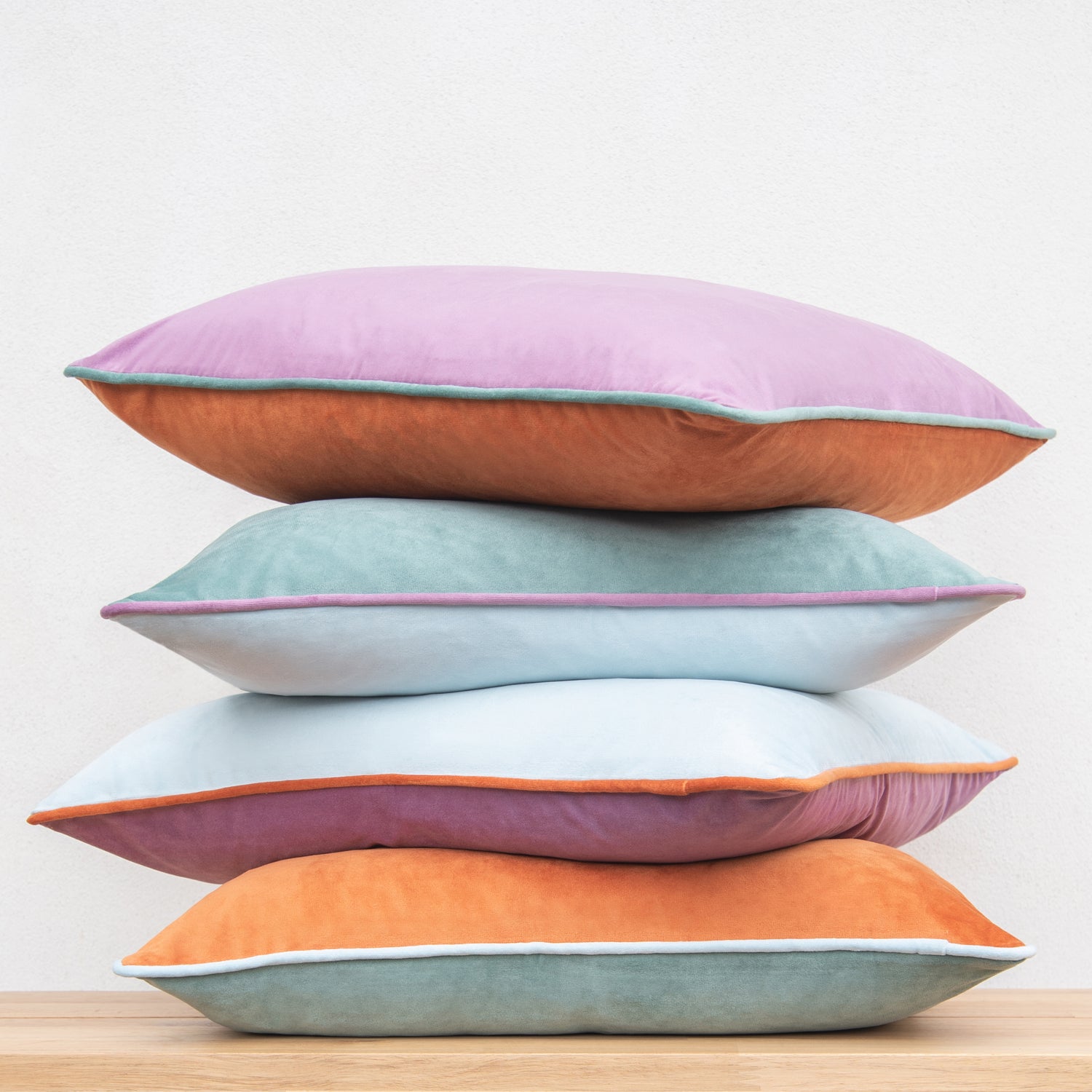 decorative throw pillow covers velvet home decor set of 4 orange teal purple light blue