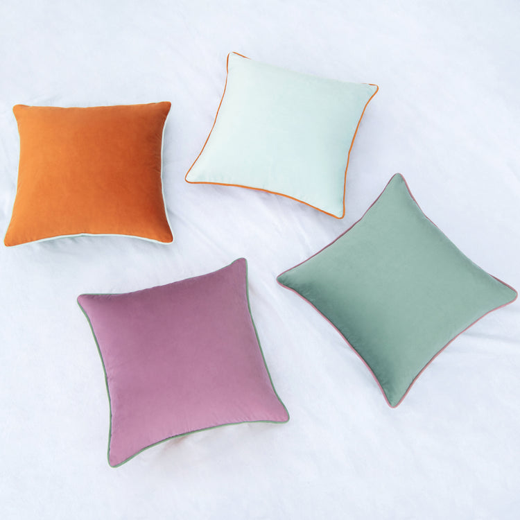 decorative throw pillow covers velvet home decor set of 4 orange teal purple light blue