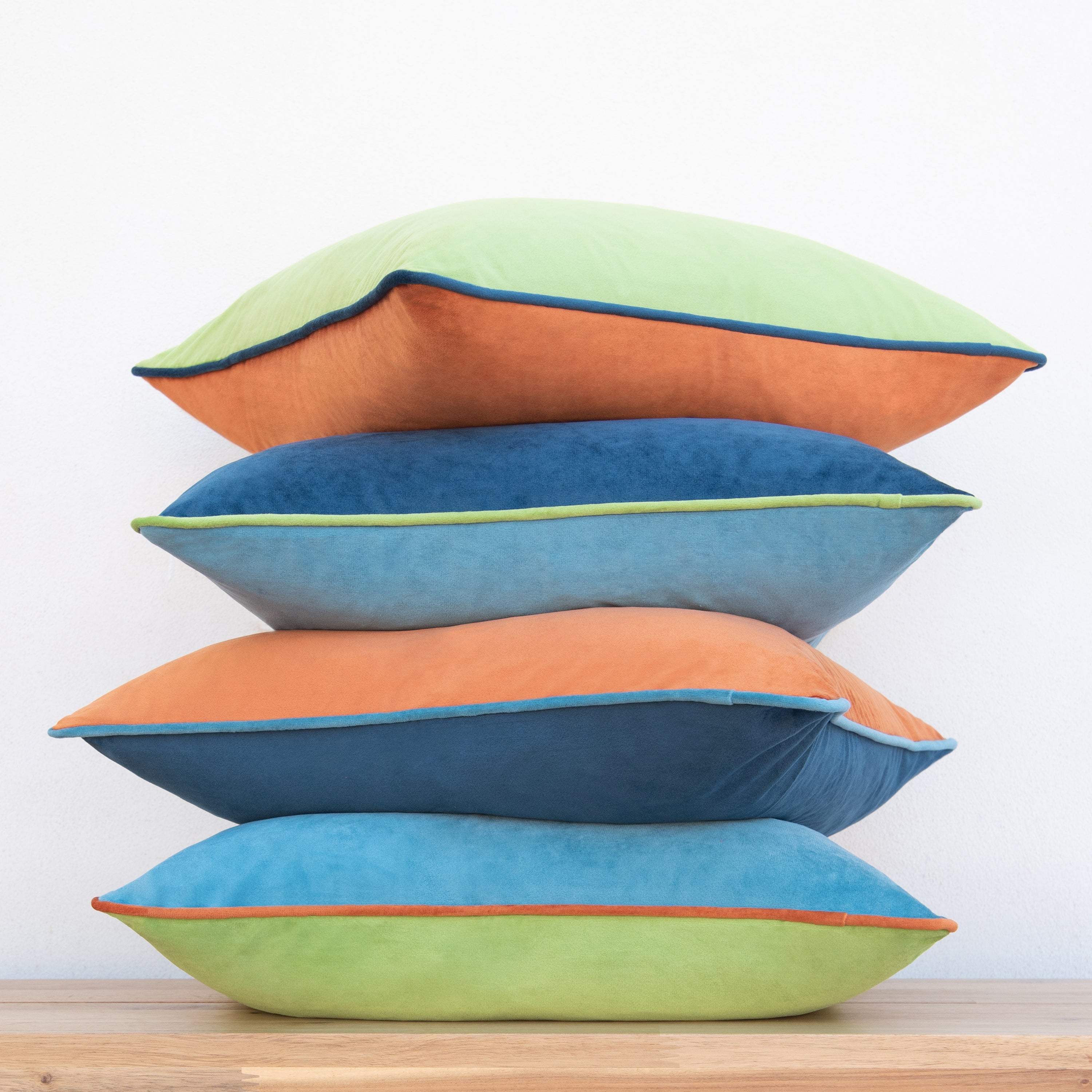 decorative throw pillow covers set of 4 velvet blue orange green teal
