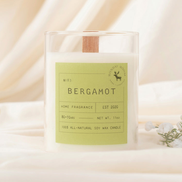 soy wax scented candle home fragrance bergamot