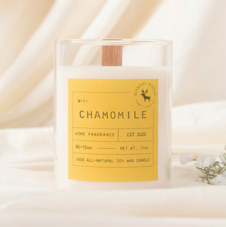 soy wax scented candle home fragrance chamomile