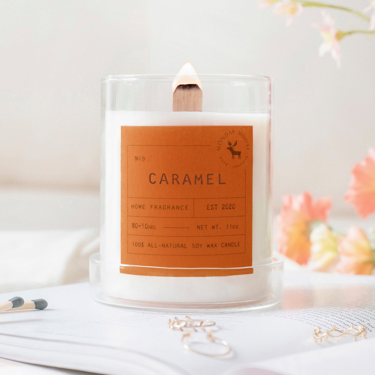 soy wax scented candle home fragrance caramel
