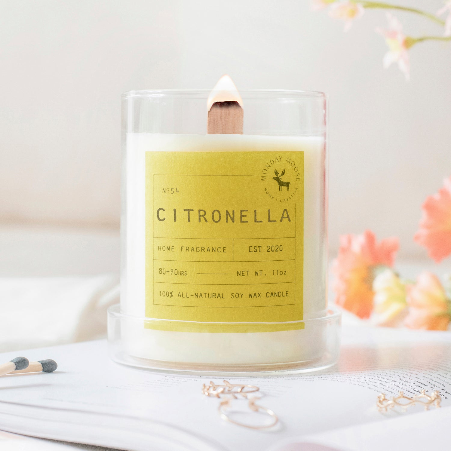 soy wax scented candle home fragrance citronella