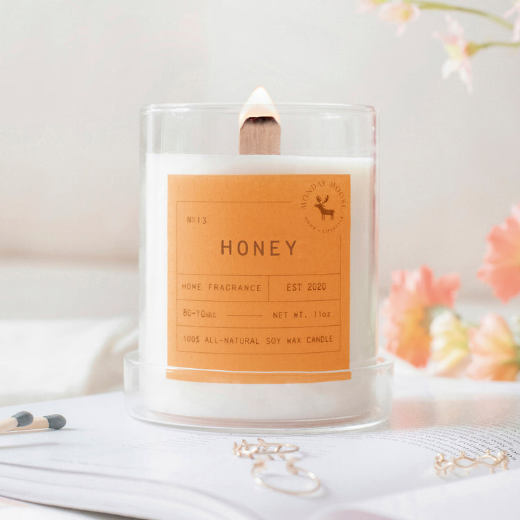 soy wax scented candle home fragrance honey
