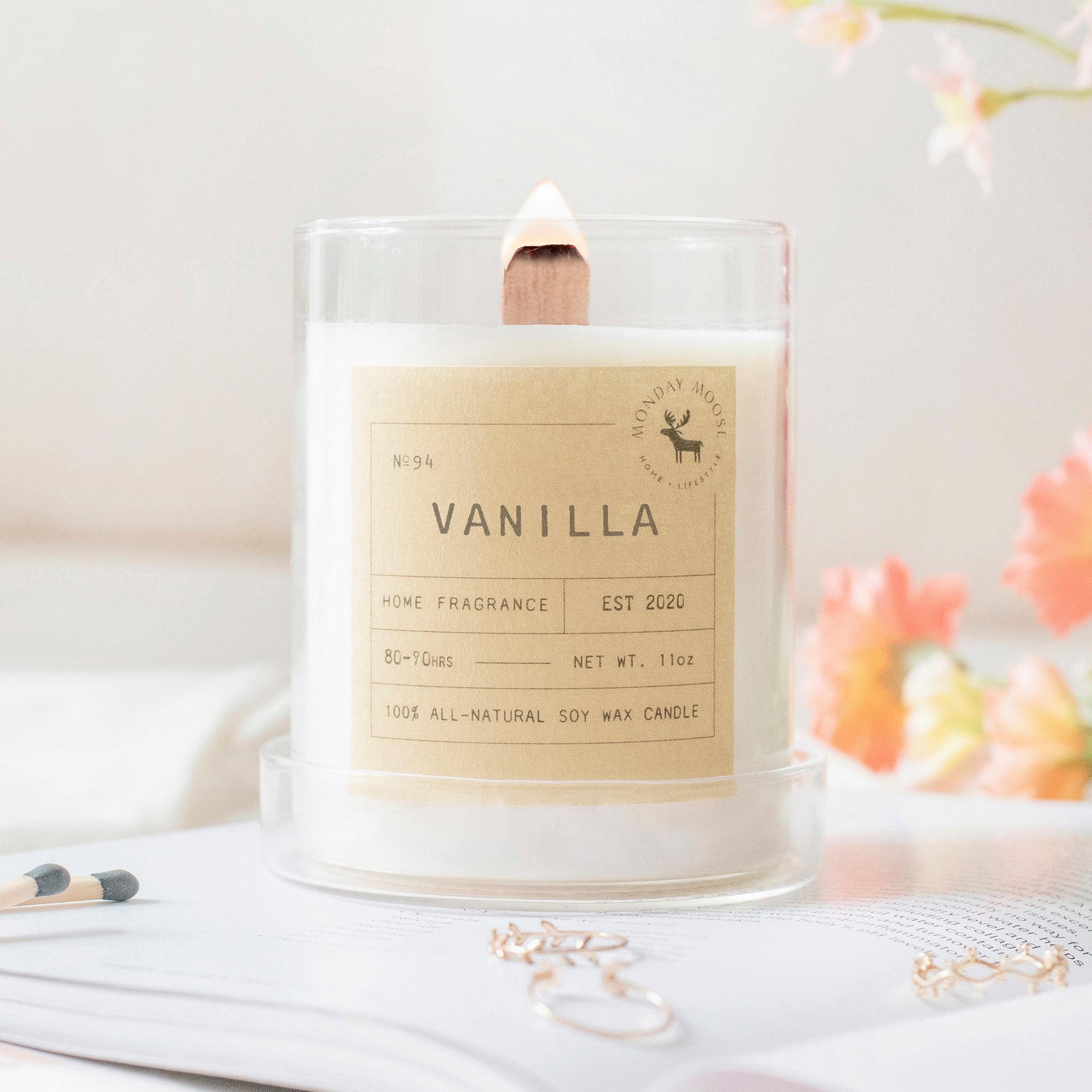 soy wax scented candle home fragrance vanilla