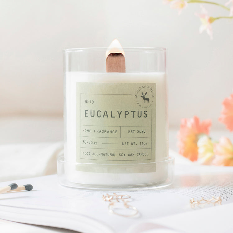 soy wax scented candle home fragrance eucalyptus