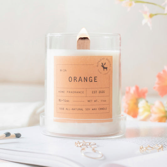 soy wax scented candle home fragrance orange