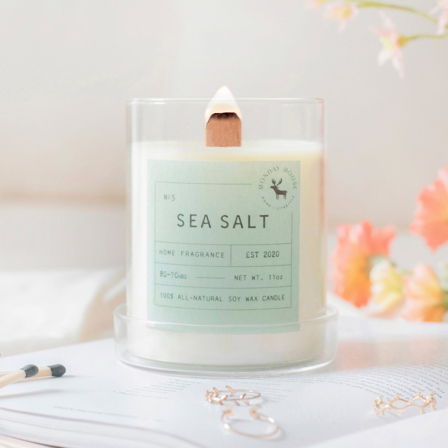 soy wax scented candle home fragrance sea salt