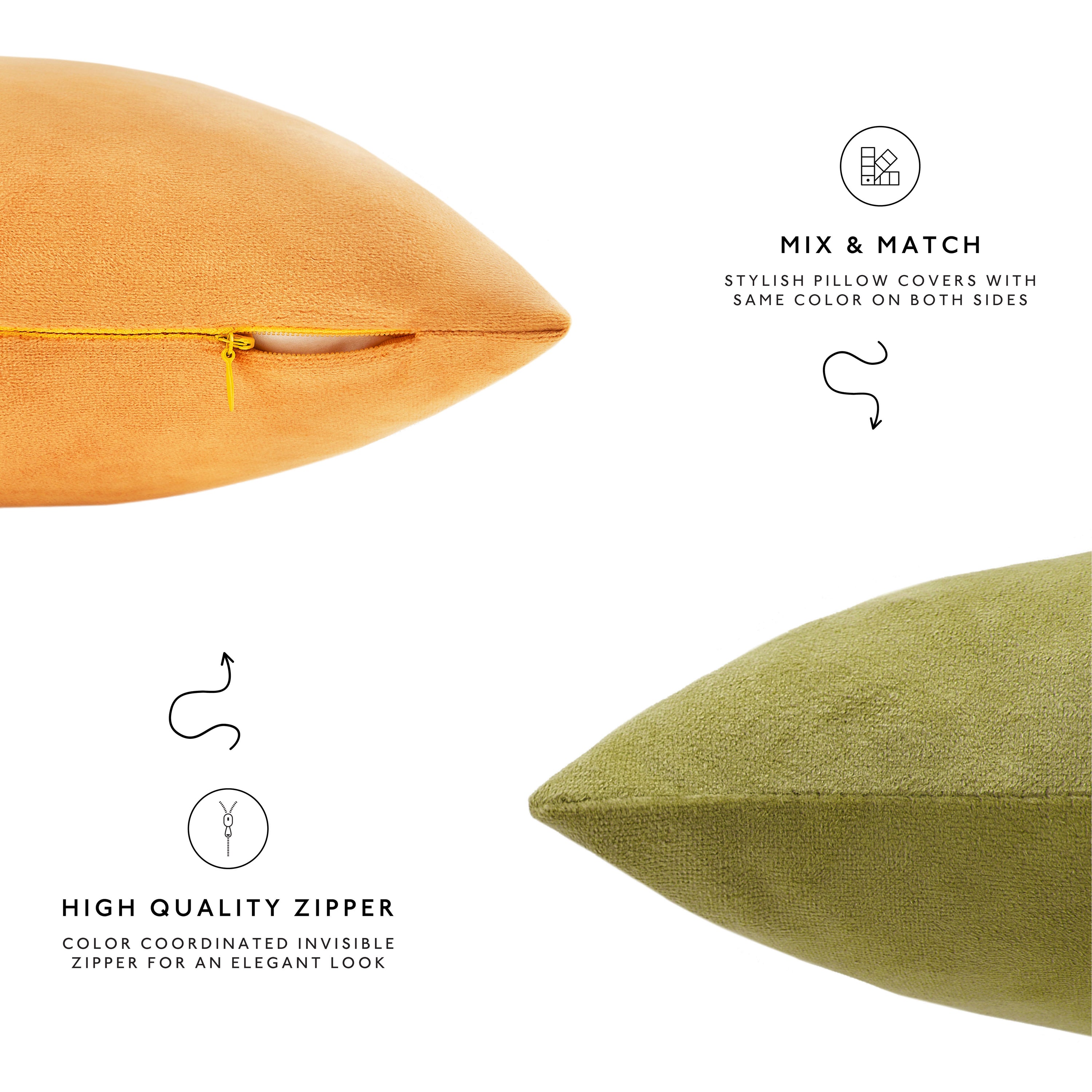 decorative throw pillow covers velvet home decor set of 4 purple green yellow blue