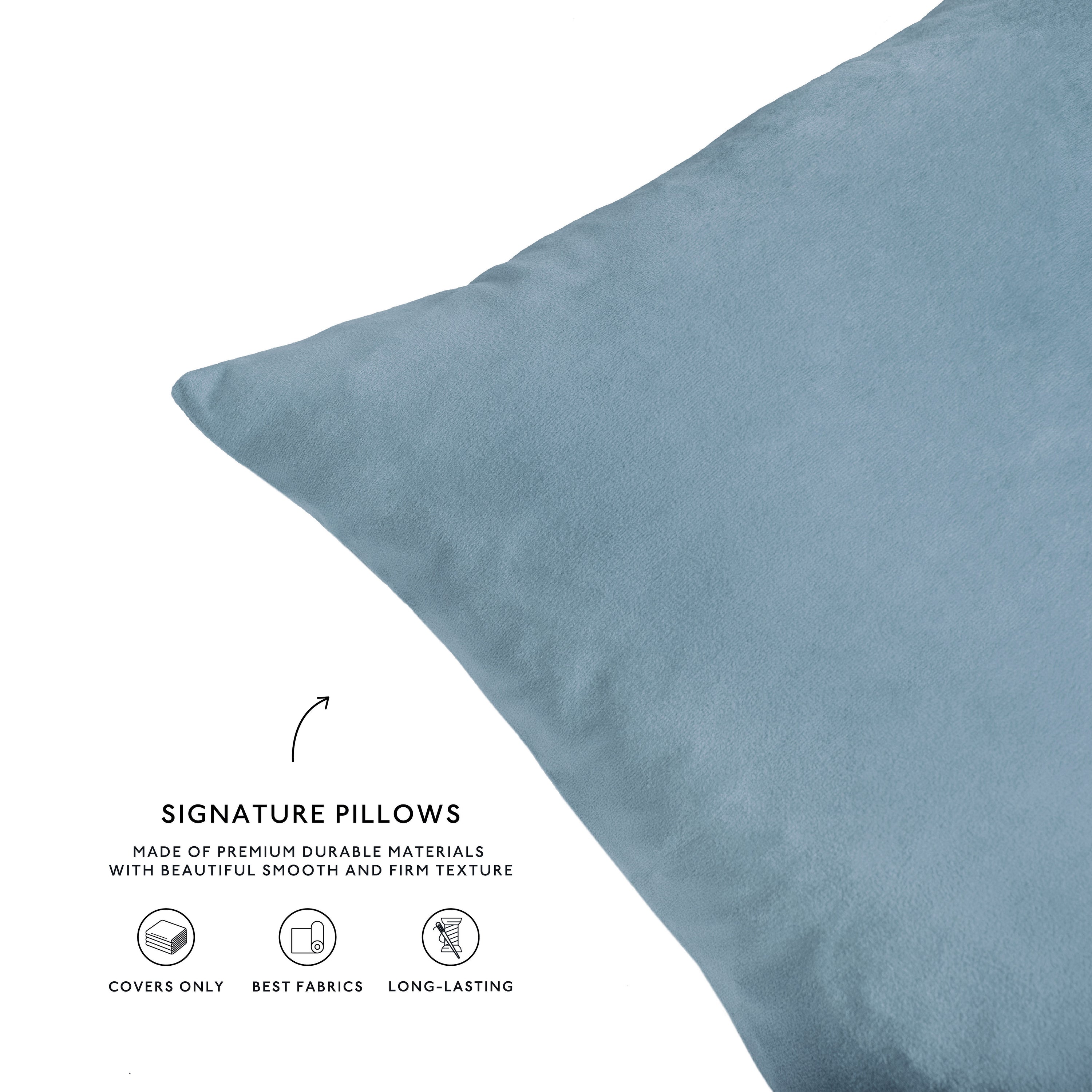 decorative throw pillow covers velvet home decor set of 4 blue beige