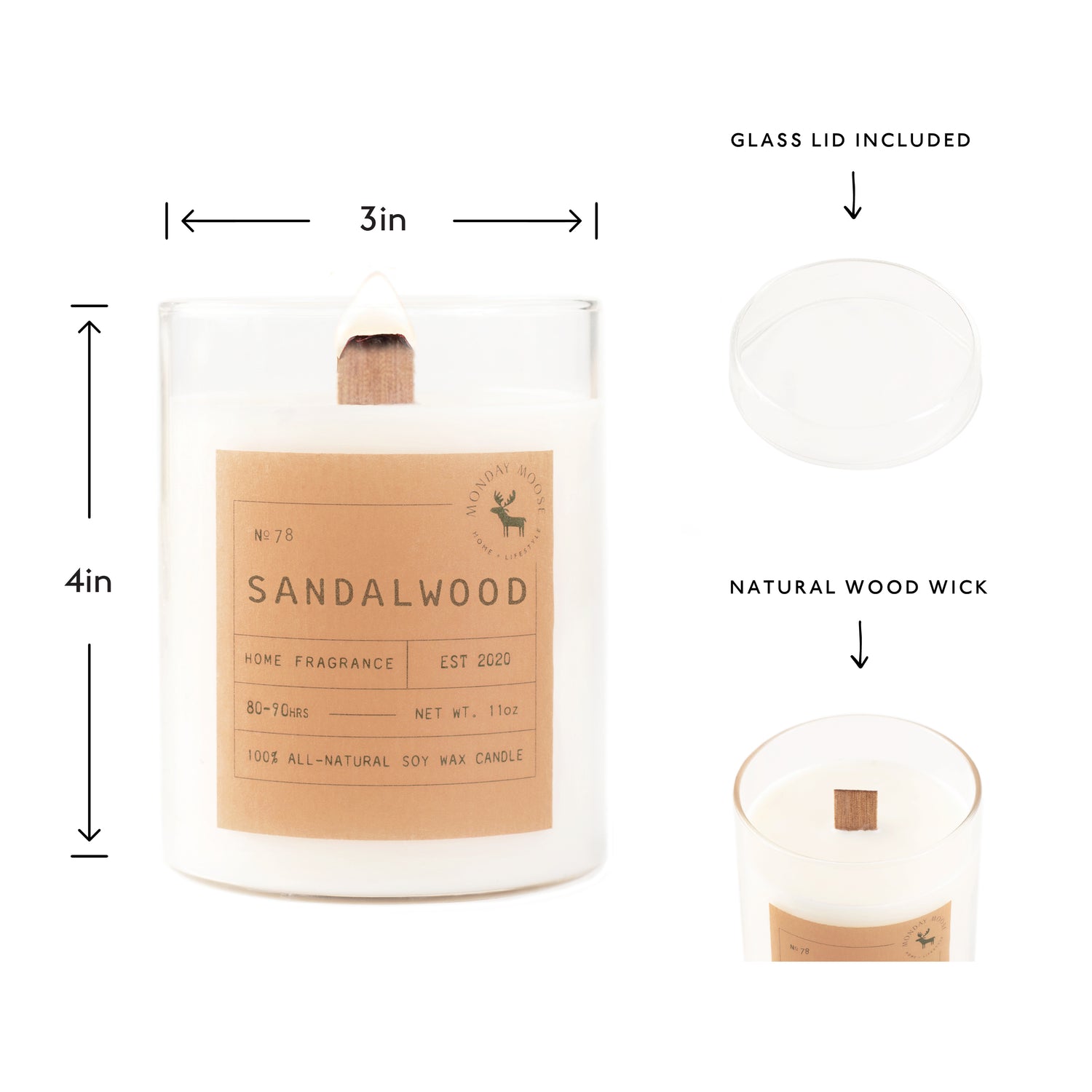 soy wax scented candle home fragrance sandalwood