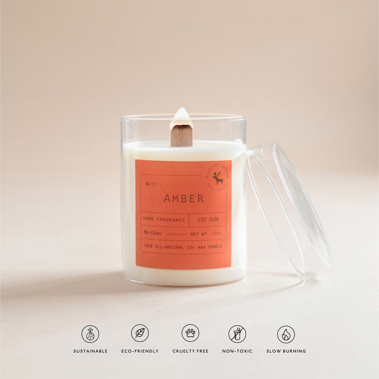 soy wax scented candle home fragrance amber