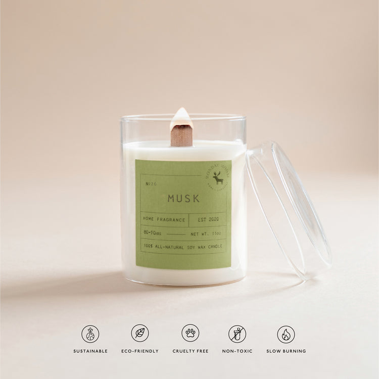 soy wax scented candle home fragrance musk