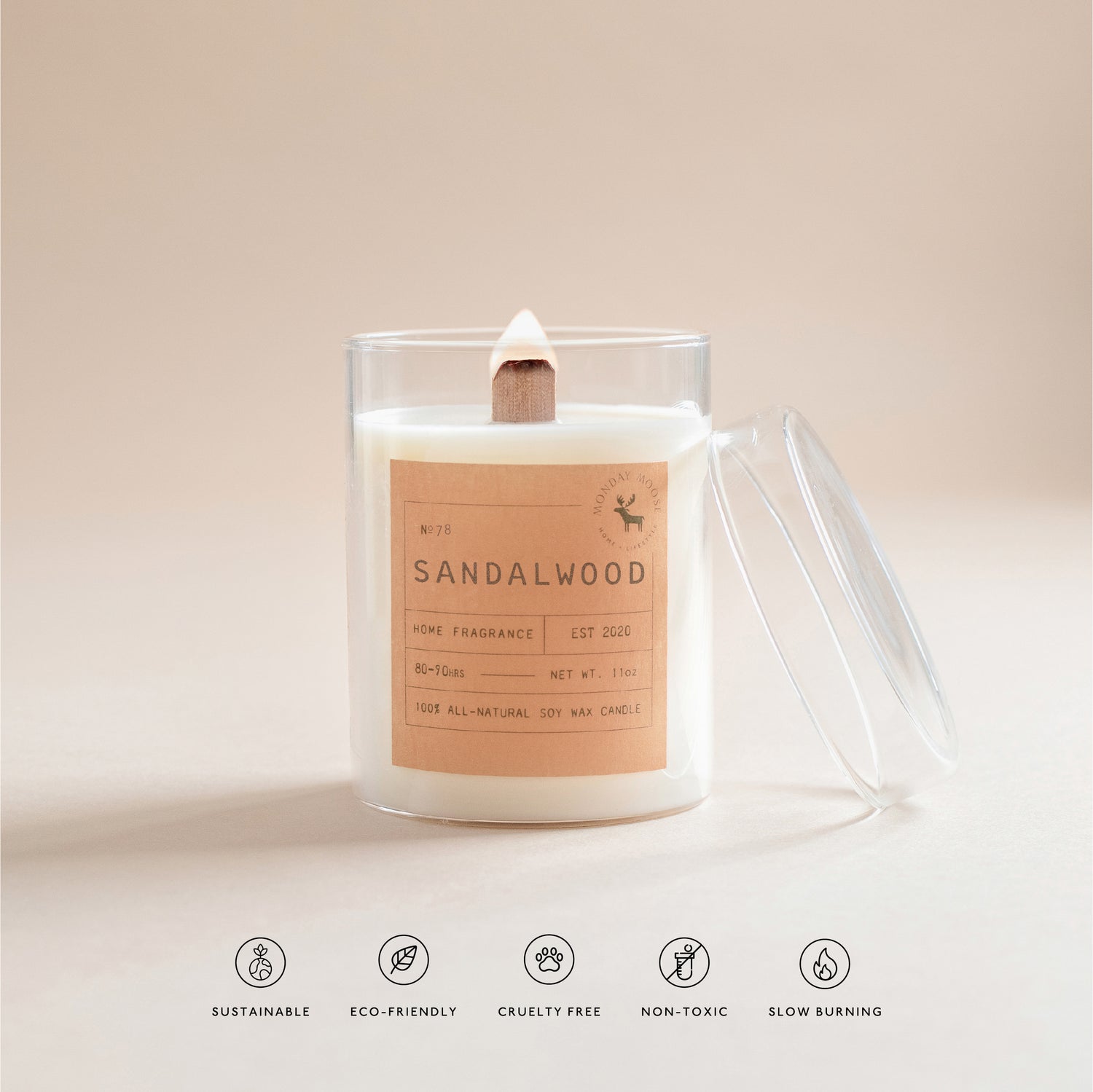 soy wax scented candle home fragrance sandalwood