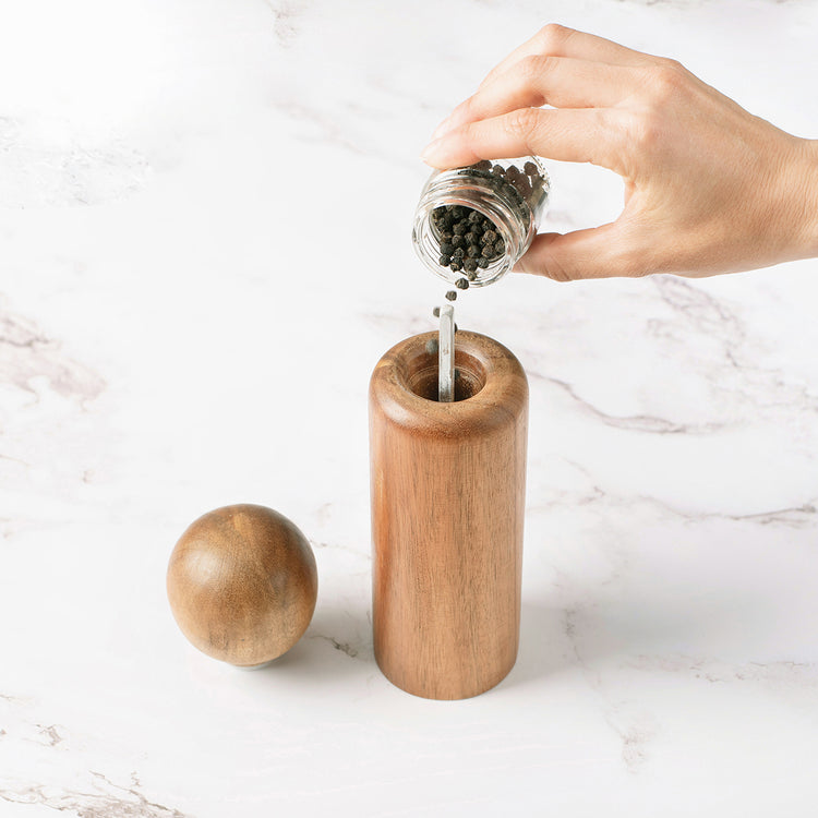 acacia wood pepper mill salt grinder