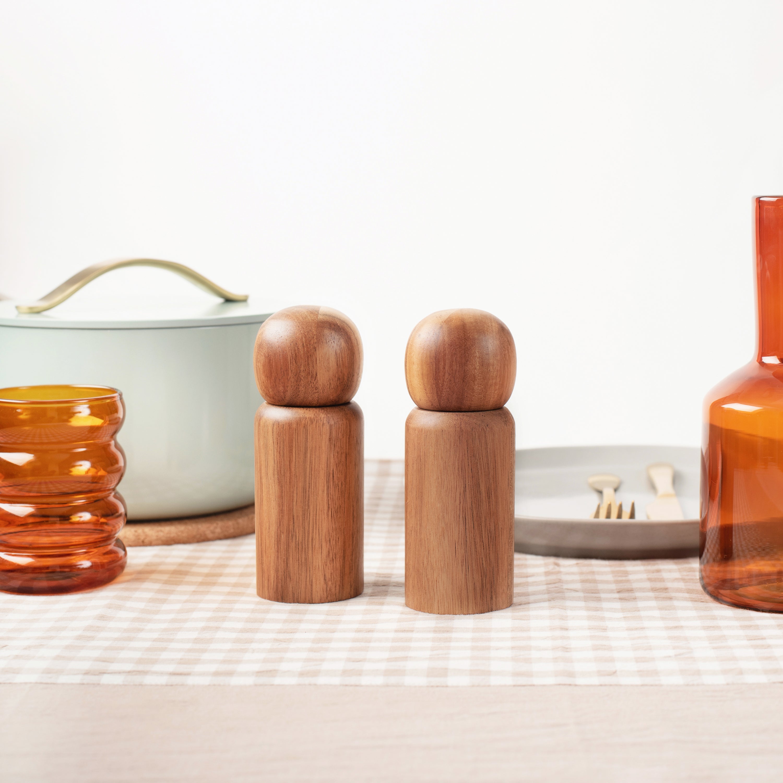 acacia wood pepper mill salt grinder