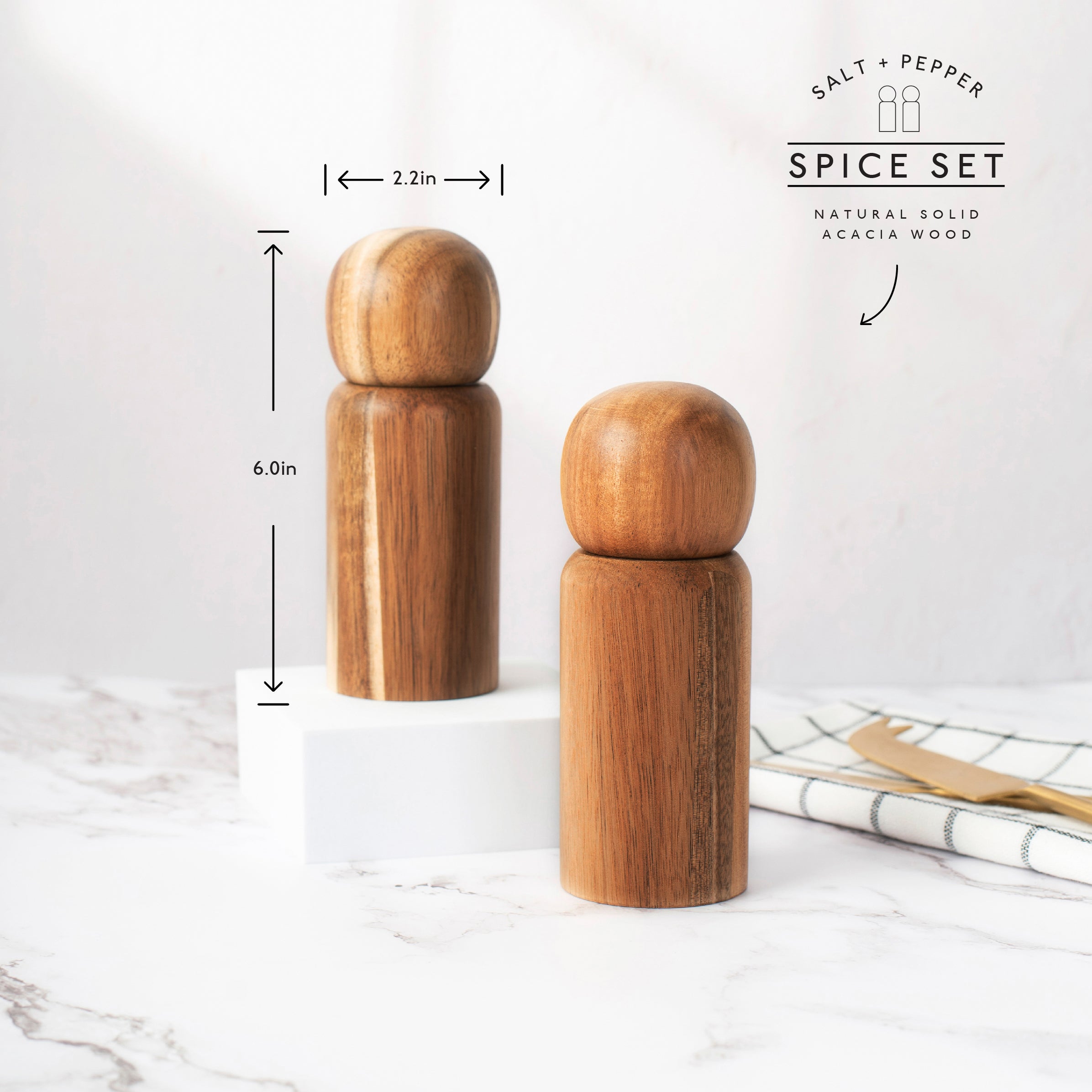 acacia wood pepper mill salt grinder