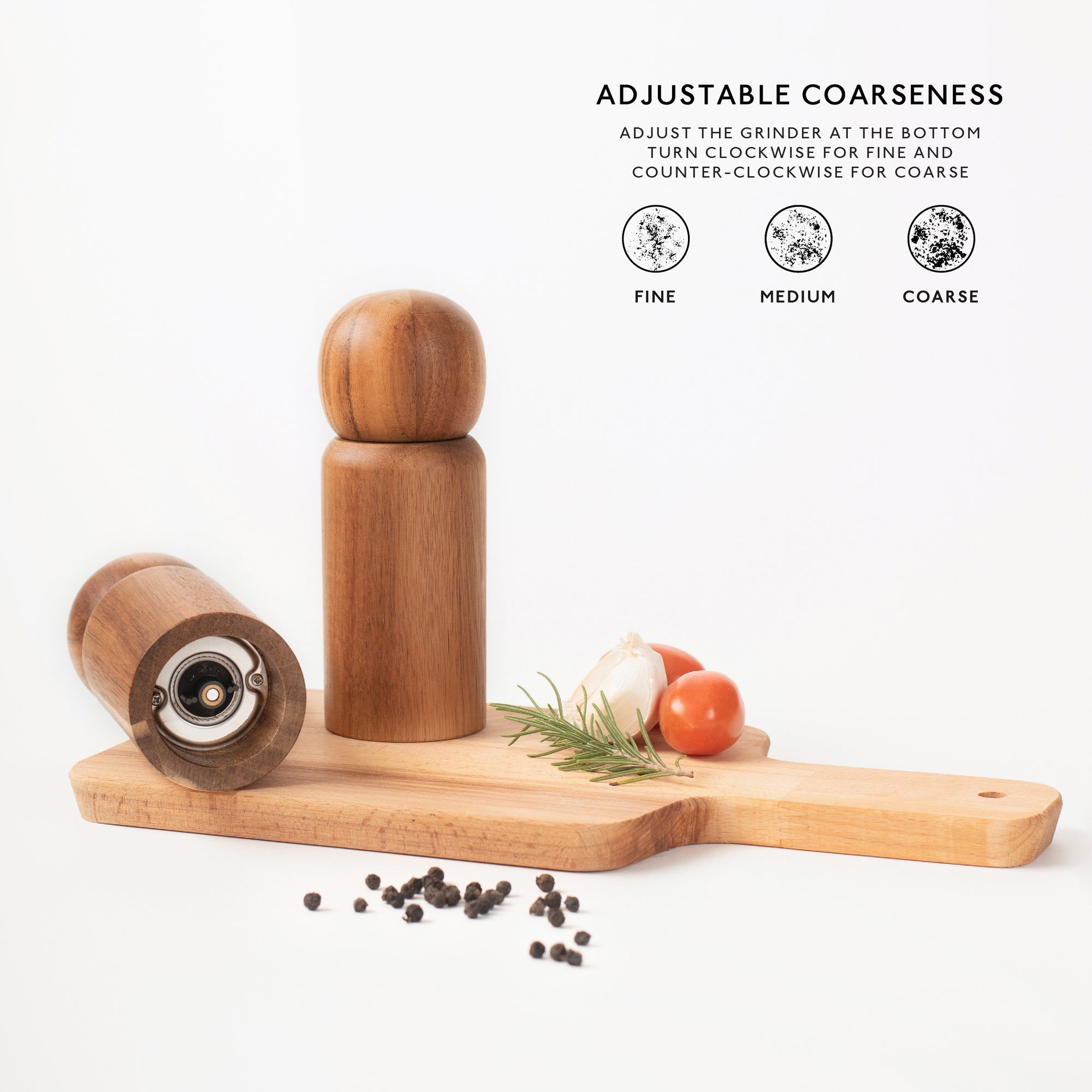 acacia wood pepper mill salt grinder