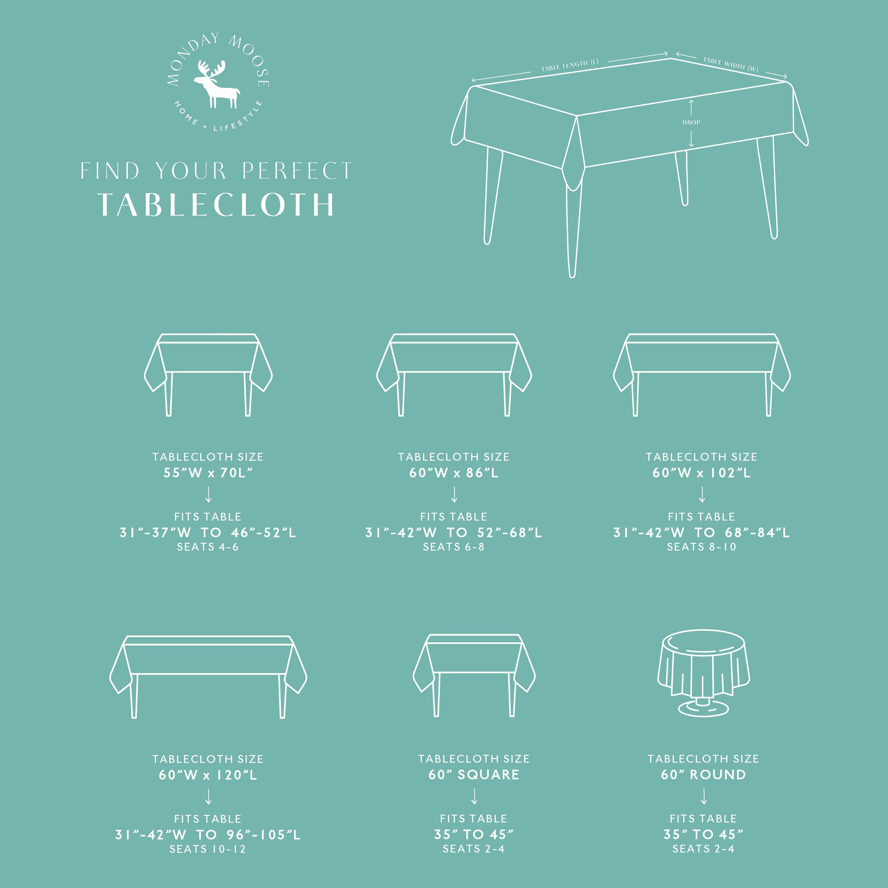 tablecloth gingham plaid buffalo checkered cotton stonewashed teal orange white rectangle